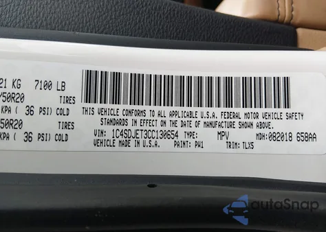 2012 Dodge Durango Citadel z USA, uszkodzony, nr VIN 1C4SDJET3CC130654